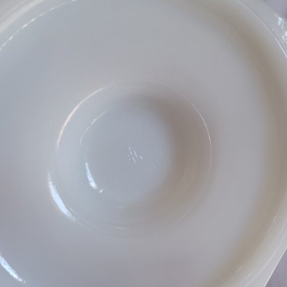Vintage Anchor Hocking Milk Glass Footed Serving Bowl Pedestal White Planter - Picture 6 of 10